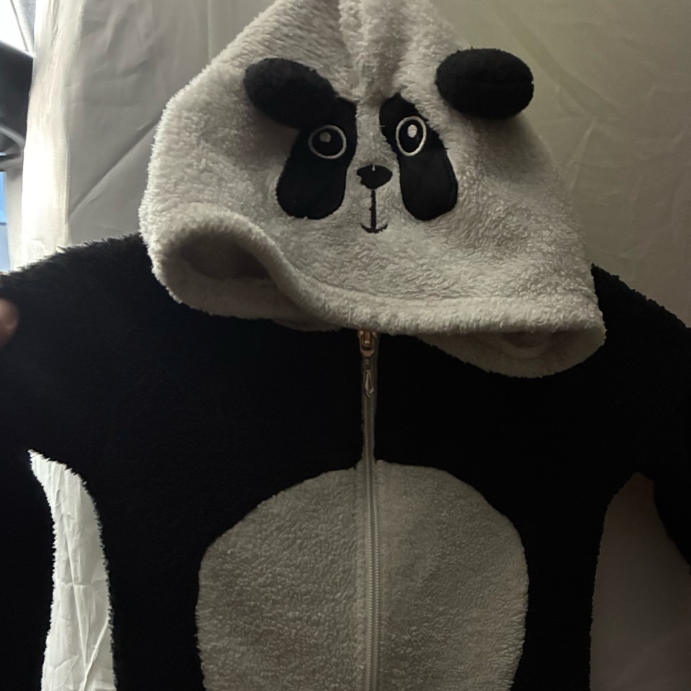 Panda Hooded Fleece Onesie